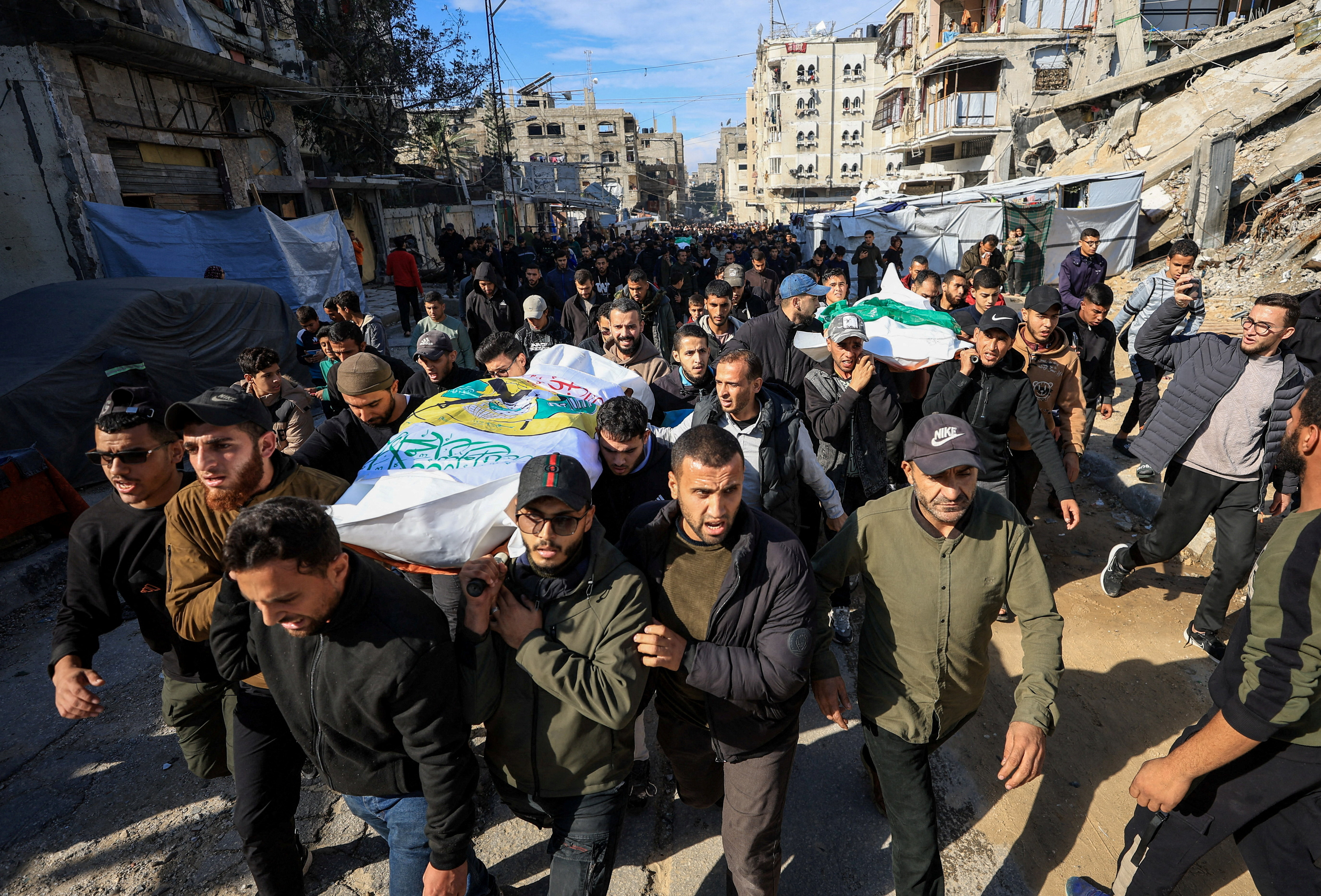 Funeral of Hamas's senior commander Raed Saed and his aides, in Gaza City