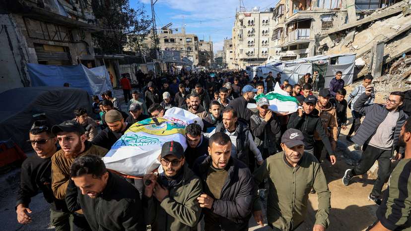 Funeral of Hamas's senior commander Raed Saed and his aides, in Gaza City