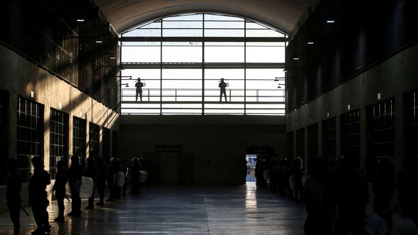 FILE PHOTO: Media tour at CECOT prison in Tecoluca
