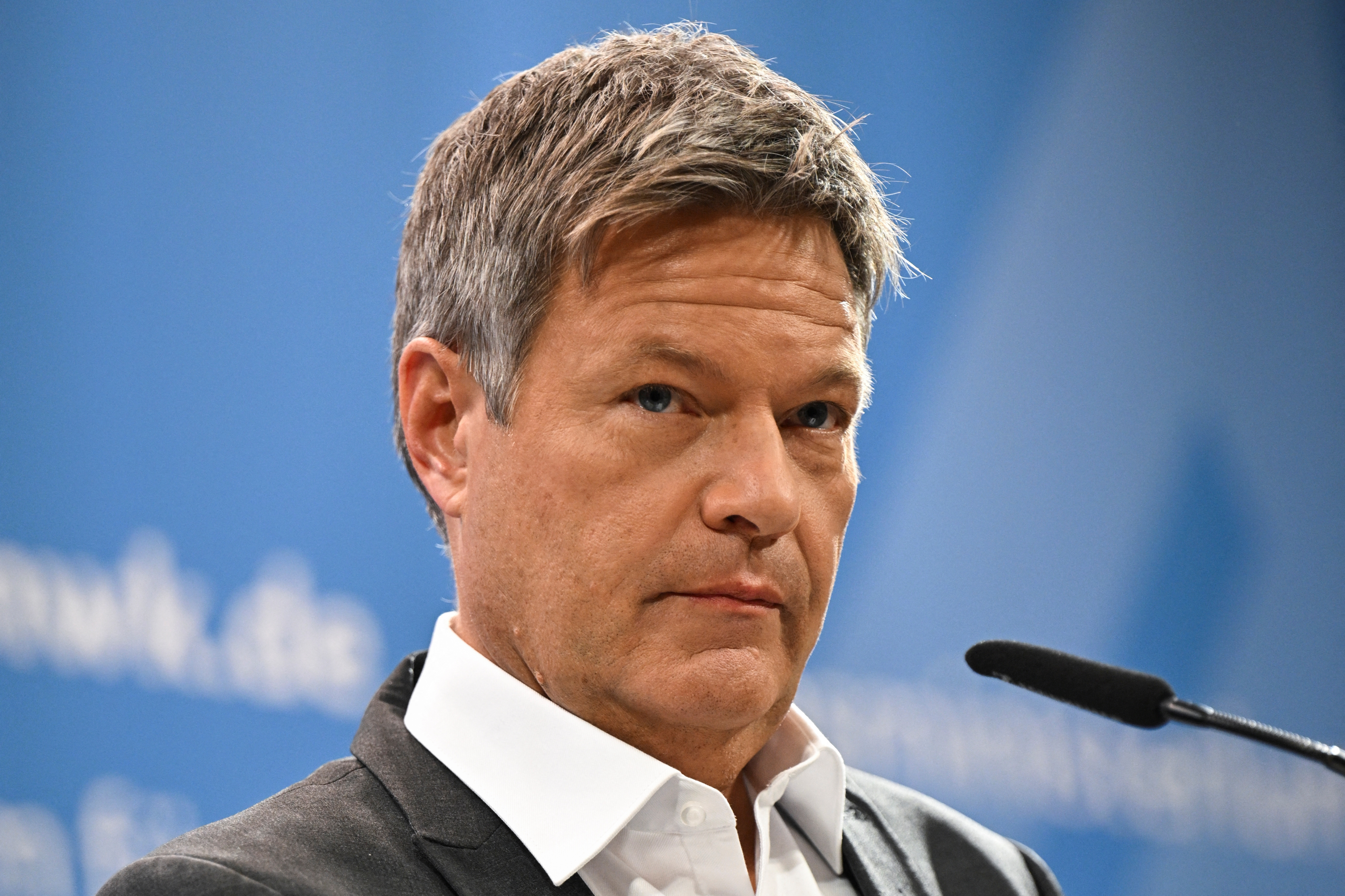 German Economy and Climate Minister Robert Habeck gives a press statement