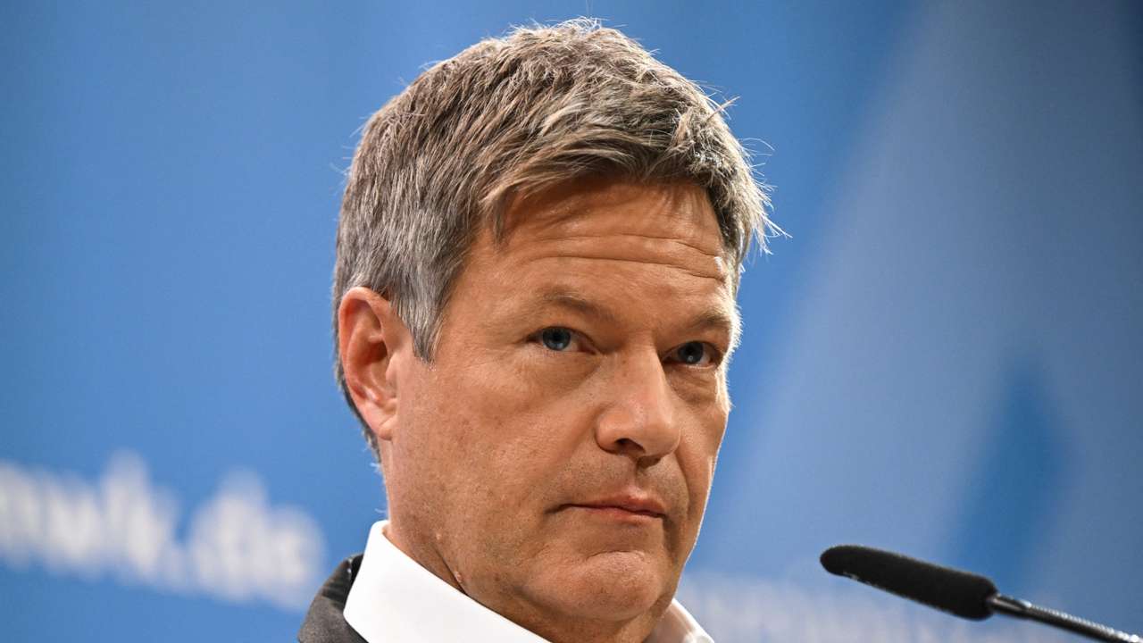 German Economy and Climate Minister Robert Habeck gives a press statement