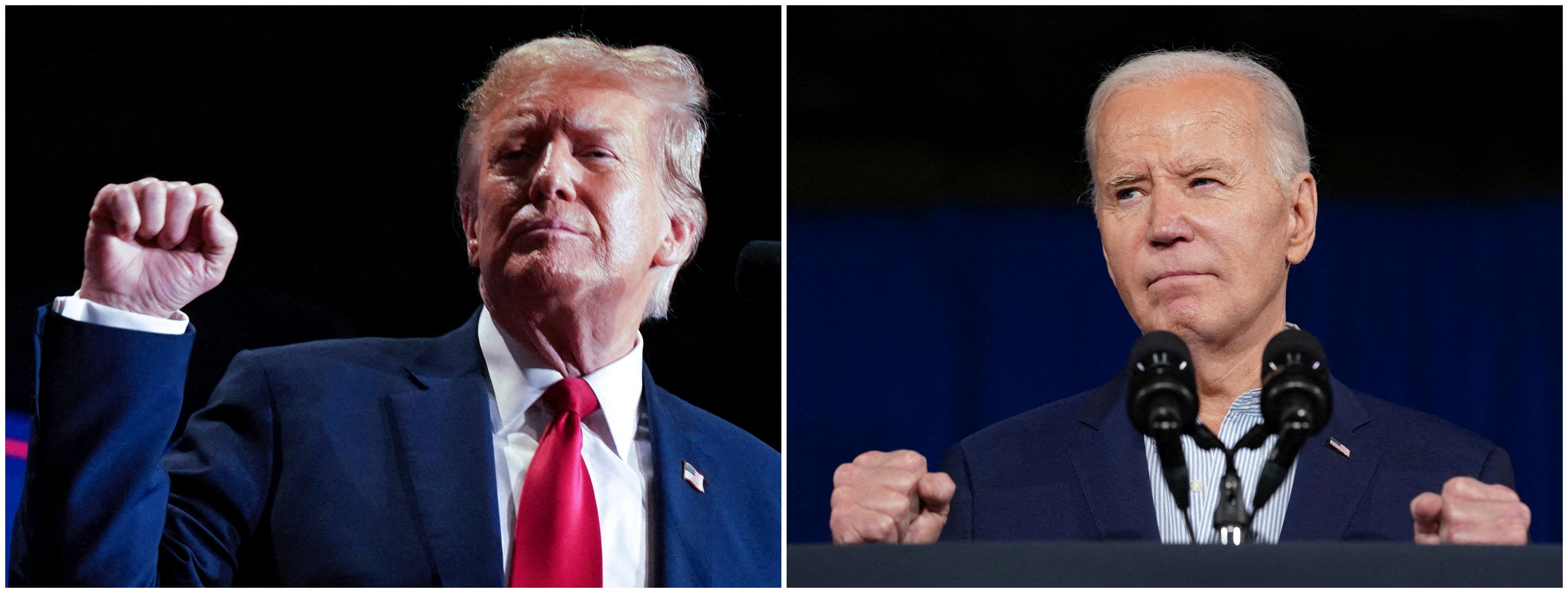 FILE PHOTO: Combination picture of Republican presidential candidate and former U.S. President Donald Trump and U.S. President Joe Biden