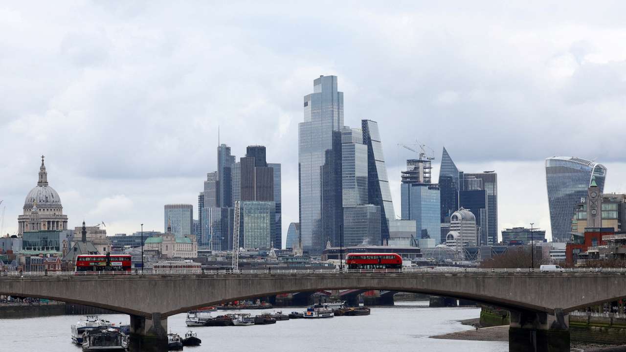 FILE PHOTO: City of London financial district seen in London