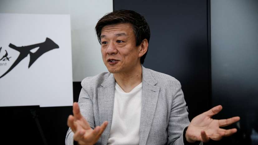 Tsuyoshi Morioka, CEO of Katana Inc., speaks during an interview with Reuters, in Tokyo