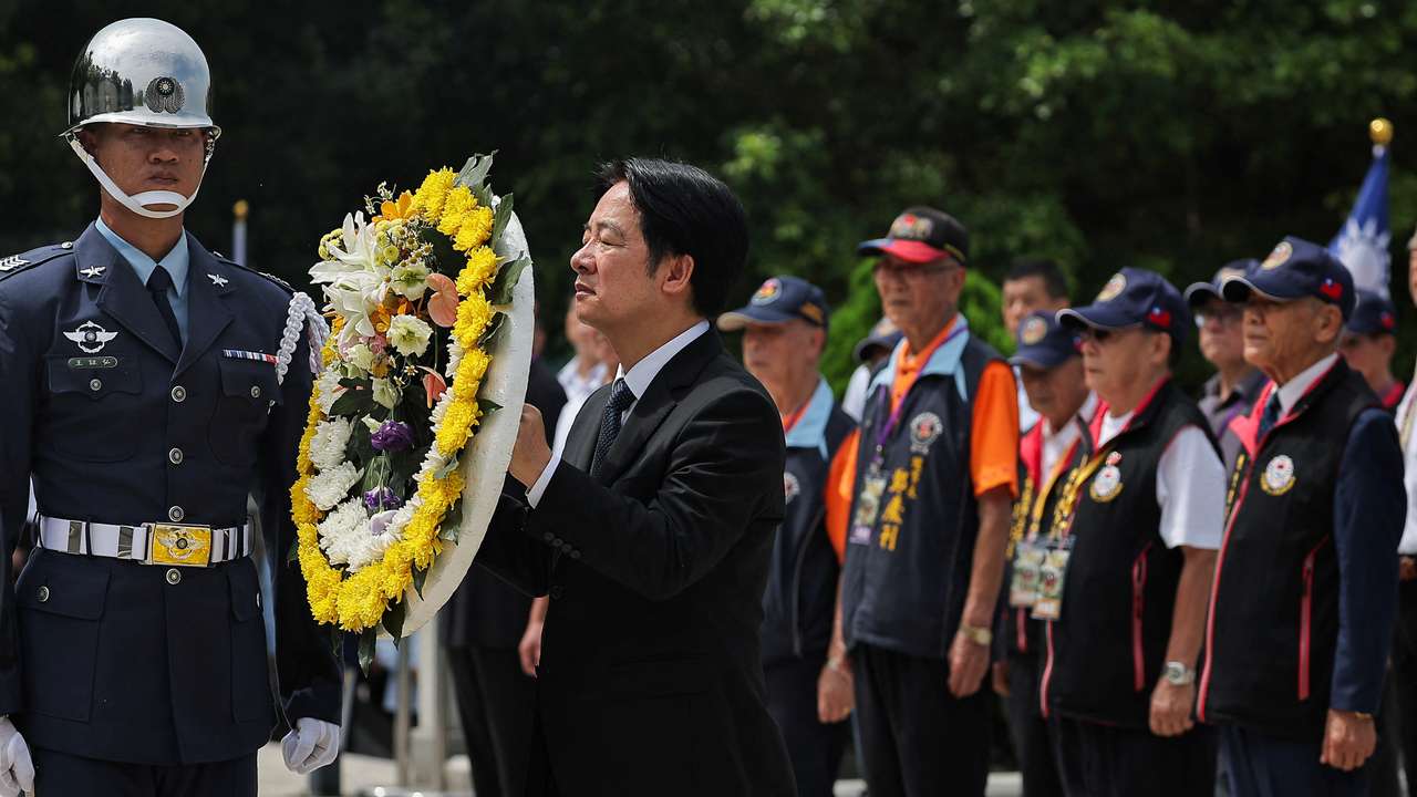 Ceremony commemorating the war against Chinese forces on the frontline island in Kinmen