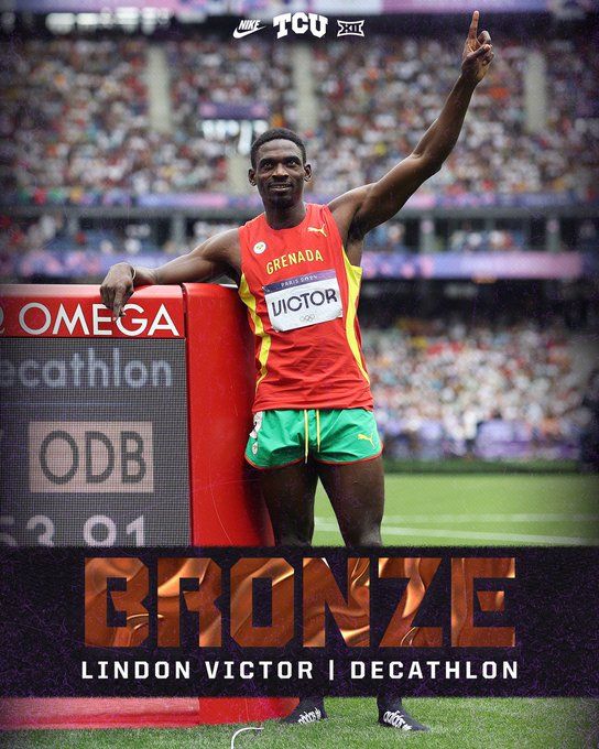 Lindon Victor won bronze in decathlon