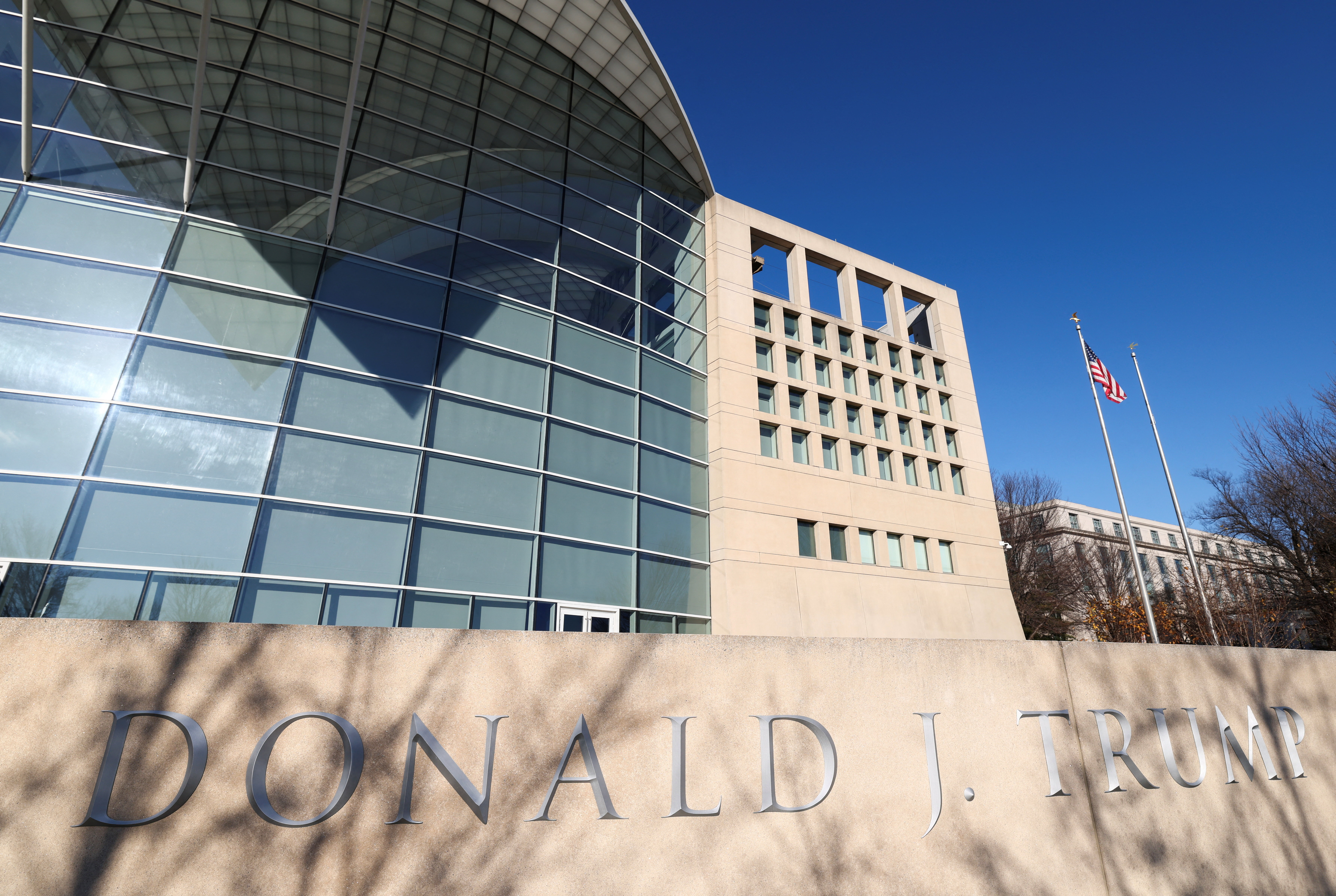 Trump’s name on the United States Institute of Peace in Washington