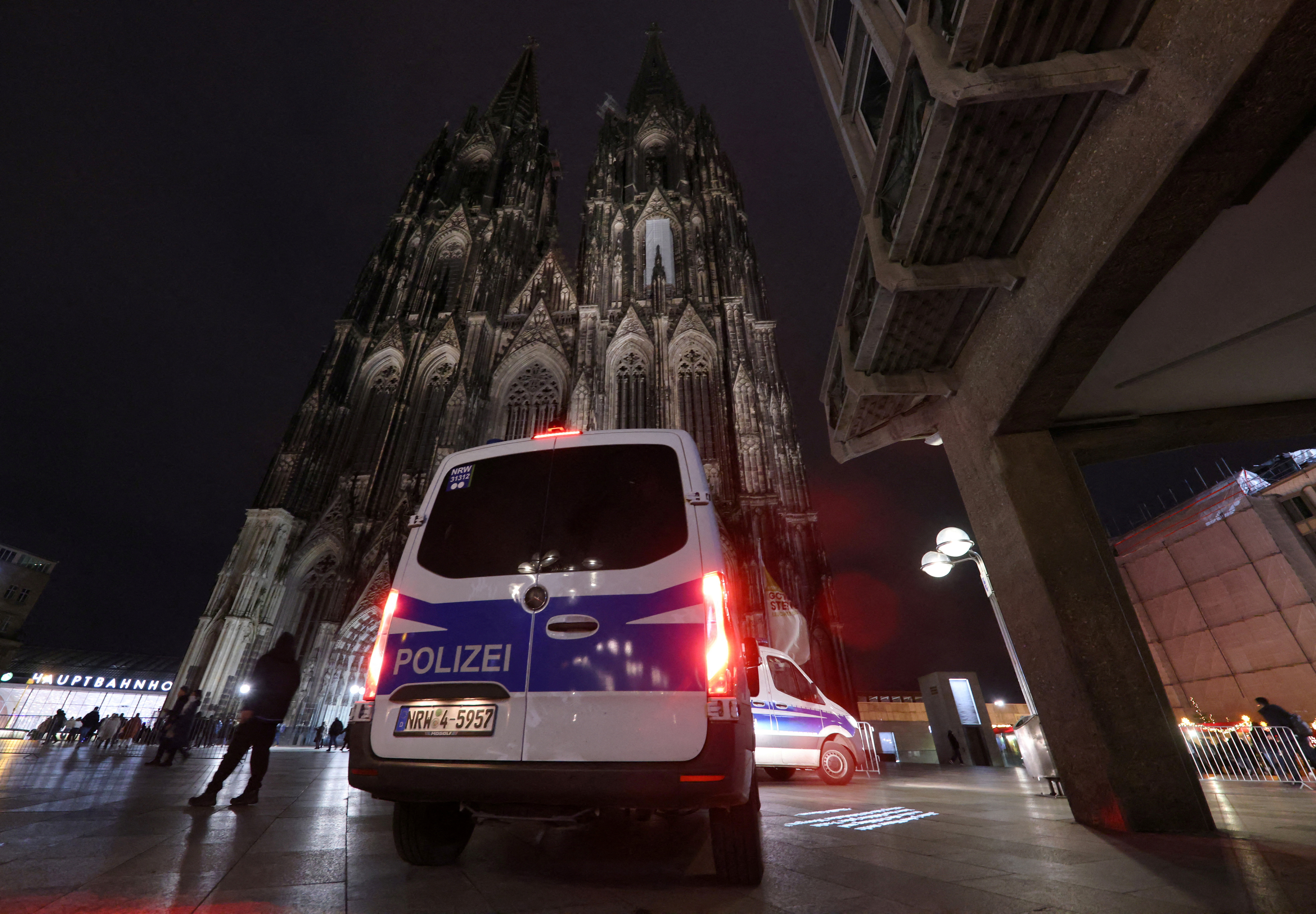 FILE PHOTO: German police secure the Cologne cathedral
