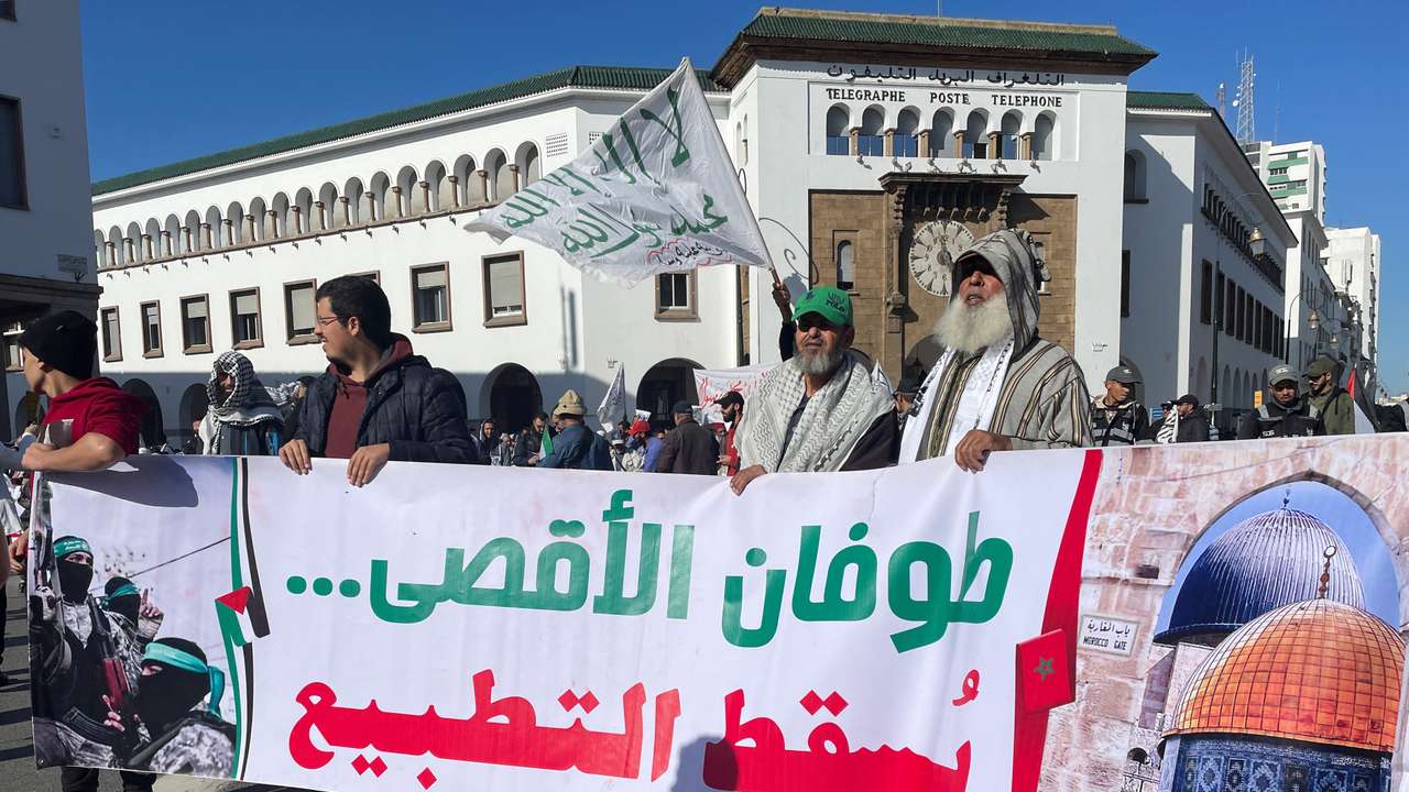 Protest in support of Palestinians in Gaza, in Rabat