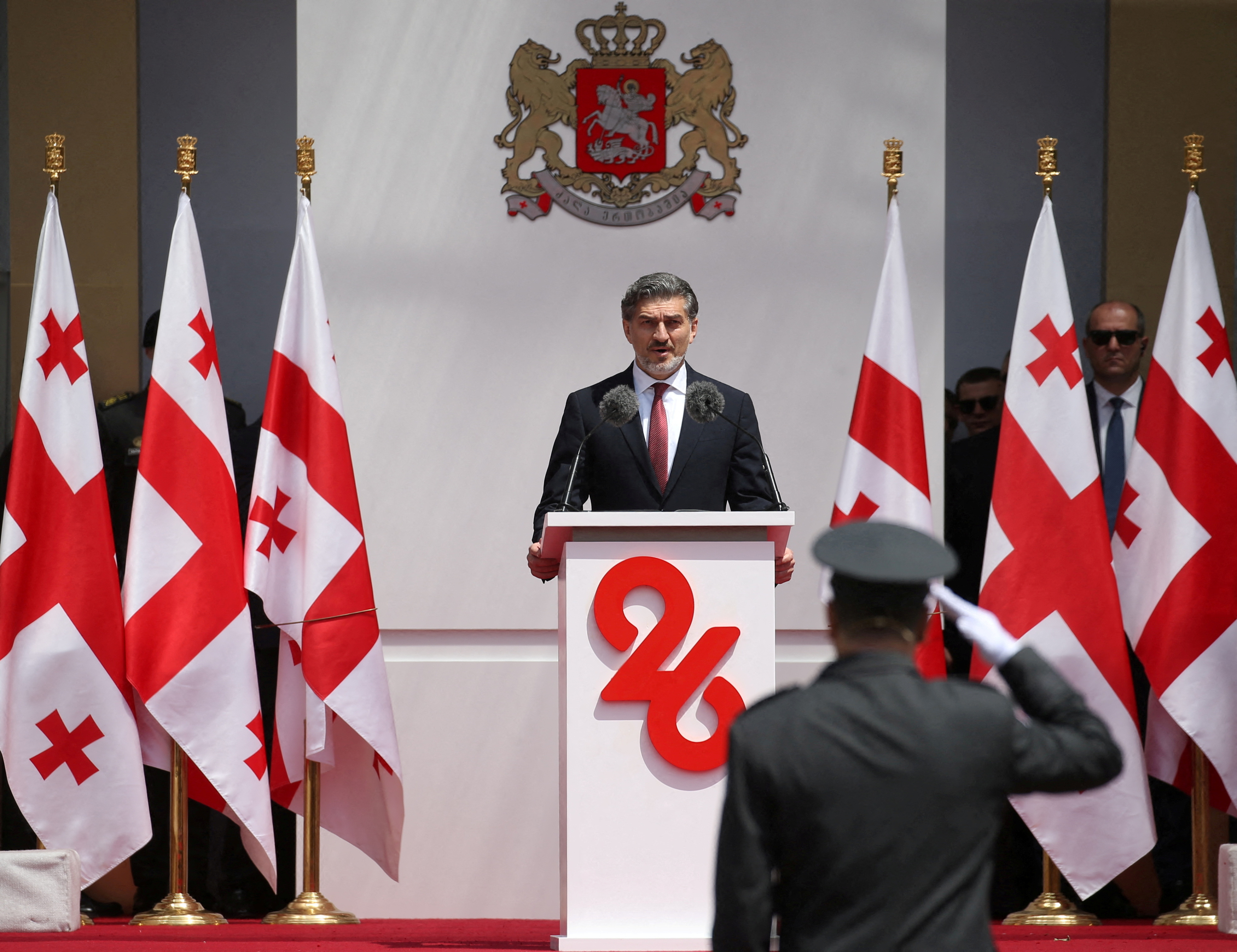 FILE PHOTO: Georgia's President Kavelashvili attends the Independence Day celebrations in Tbilisi