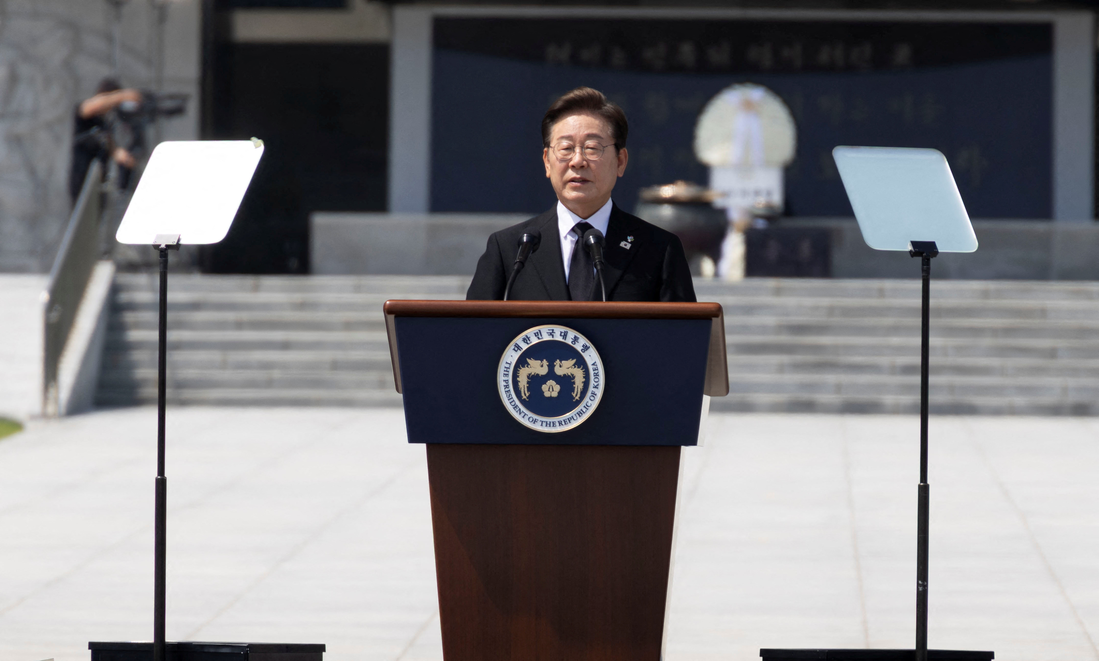 South Korean President Lee Jae-myung attends the 70th Memorial Day ceremony
