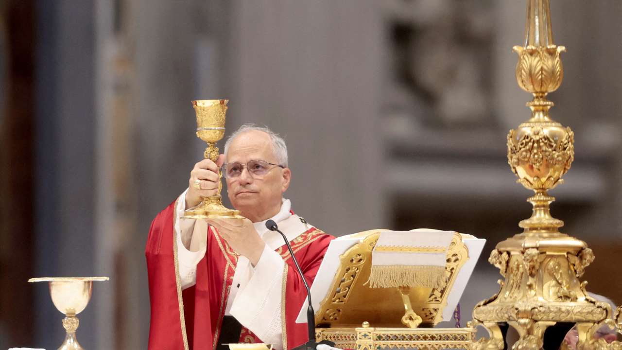 FILE PHOTO: Pope Leo XIV celebrates the Mass on the Solemnity of Saints Peter and Paul, Apostles in St Peter's Basilica, at the Vatican