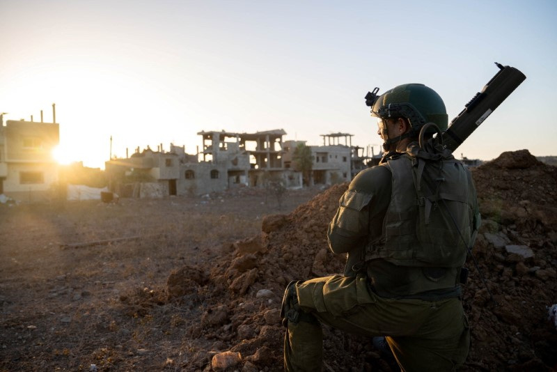 IDF handout image shows the ongoing ground operation against Palestinian Islamist group Hamas, in a location given as Gaza