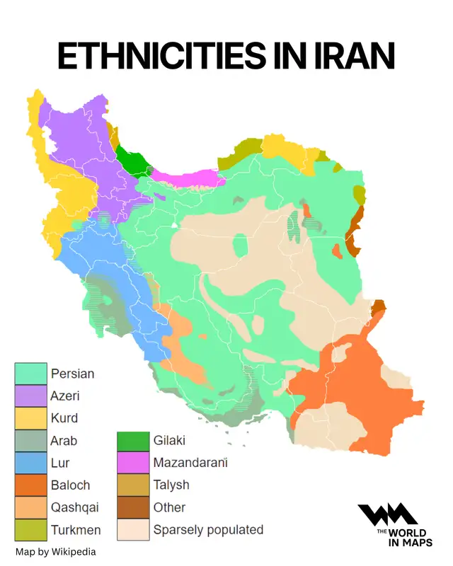 Visual representation of Iran's ethnic groups