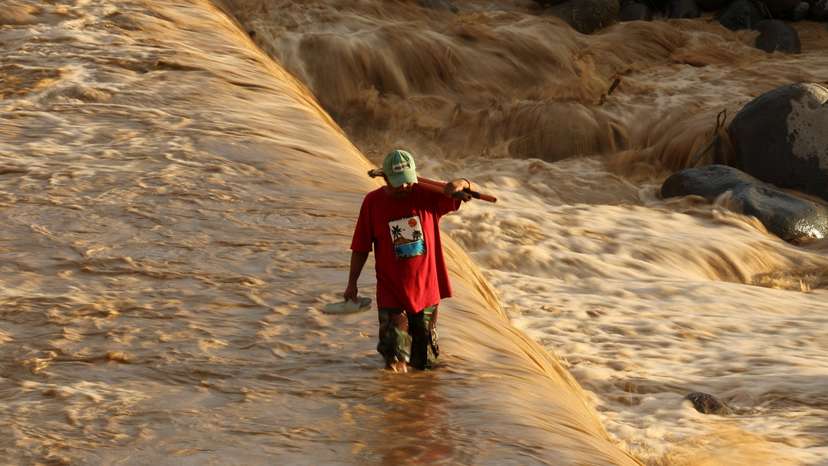 Area hit by flash floods in Padang, West Sumatra