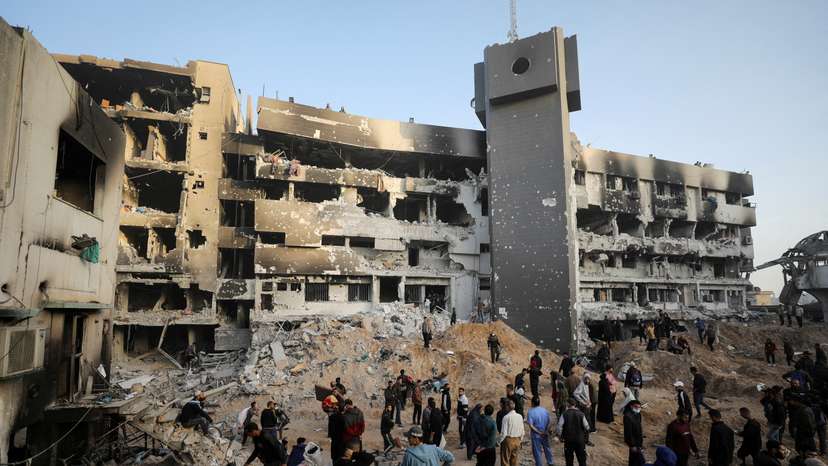 FILE PHOTO: Aftermath of a two-week Israeli operation at Al Shifa Hospital and the area around it