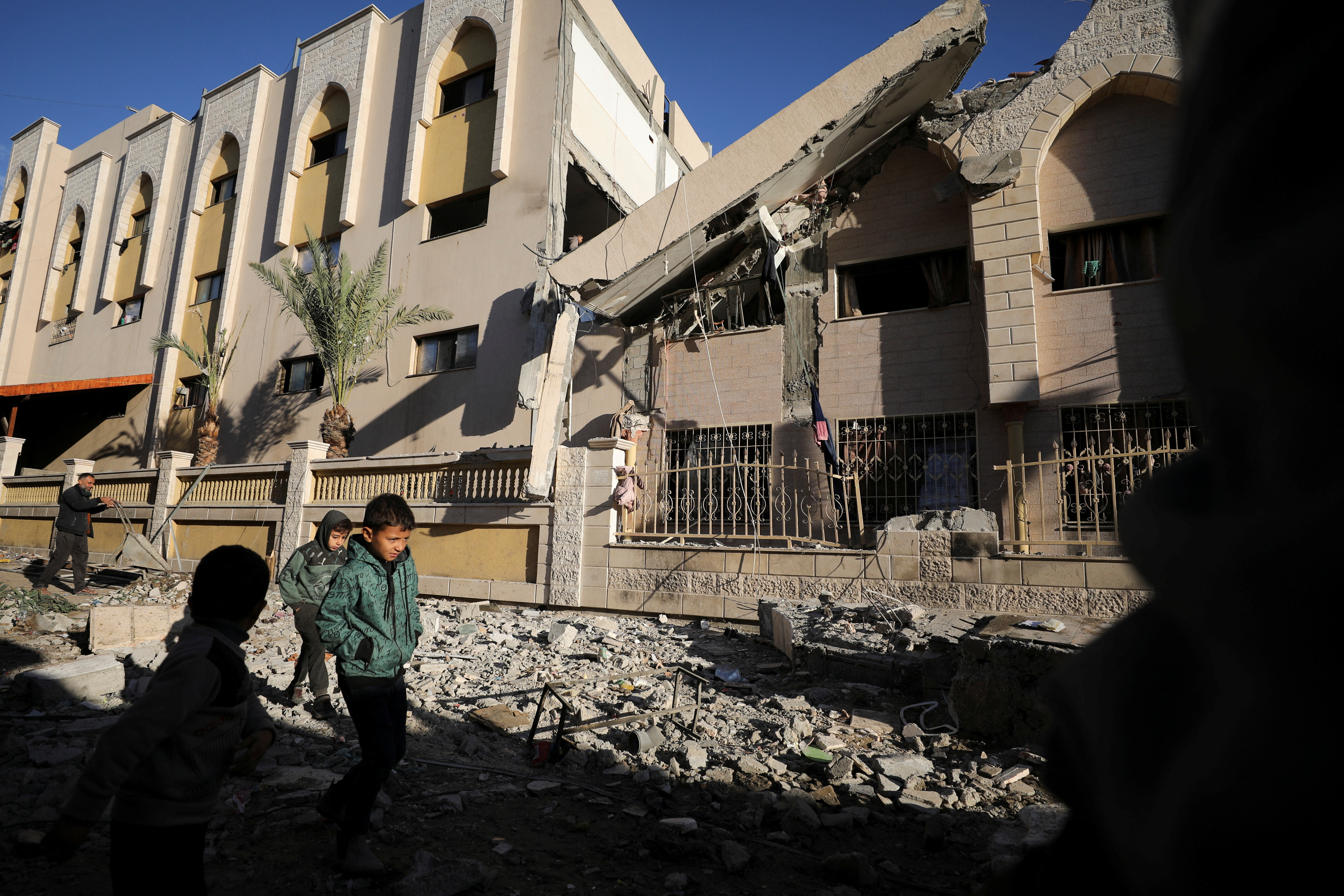 Aftermath of an Israeli strike on a school sheltering displaced people, in Gaza City