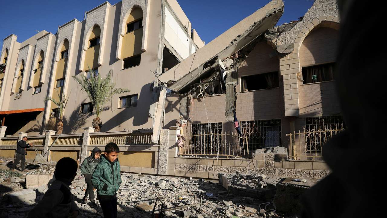 Aftermath of an Israeli strike on a school sheltering displaced people, in Gaza City
