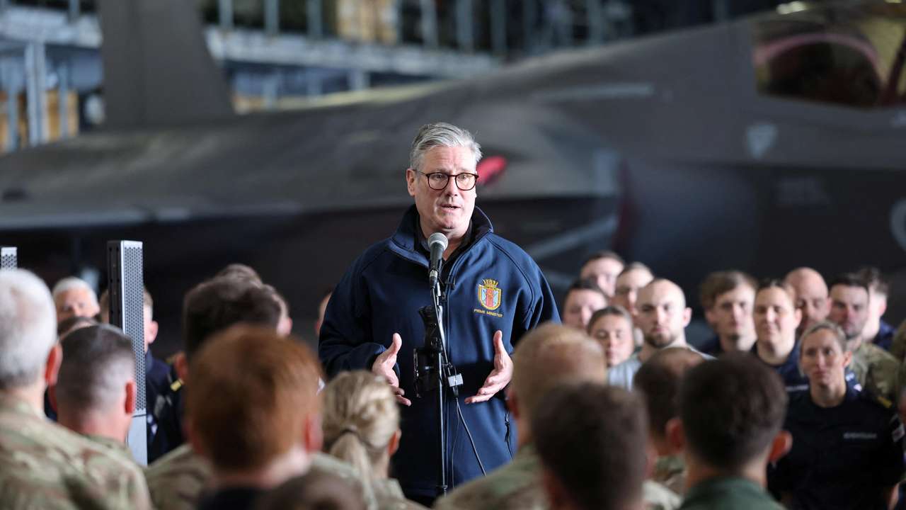 British Prime Minister Keir Starmer visits British aircraft carrier HMS Prince Of Wales