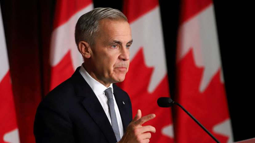 FILE PHOTO: Canada's Prime Minister Mark Carney makes a live address in Ottawa