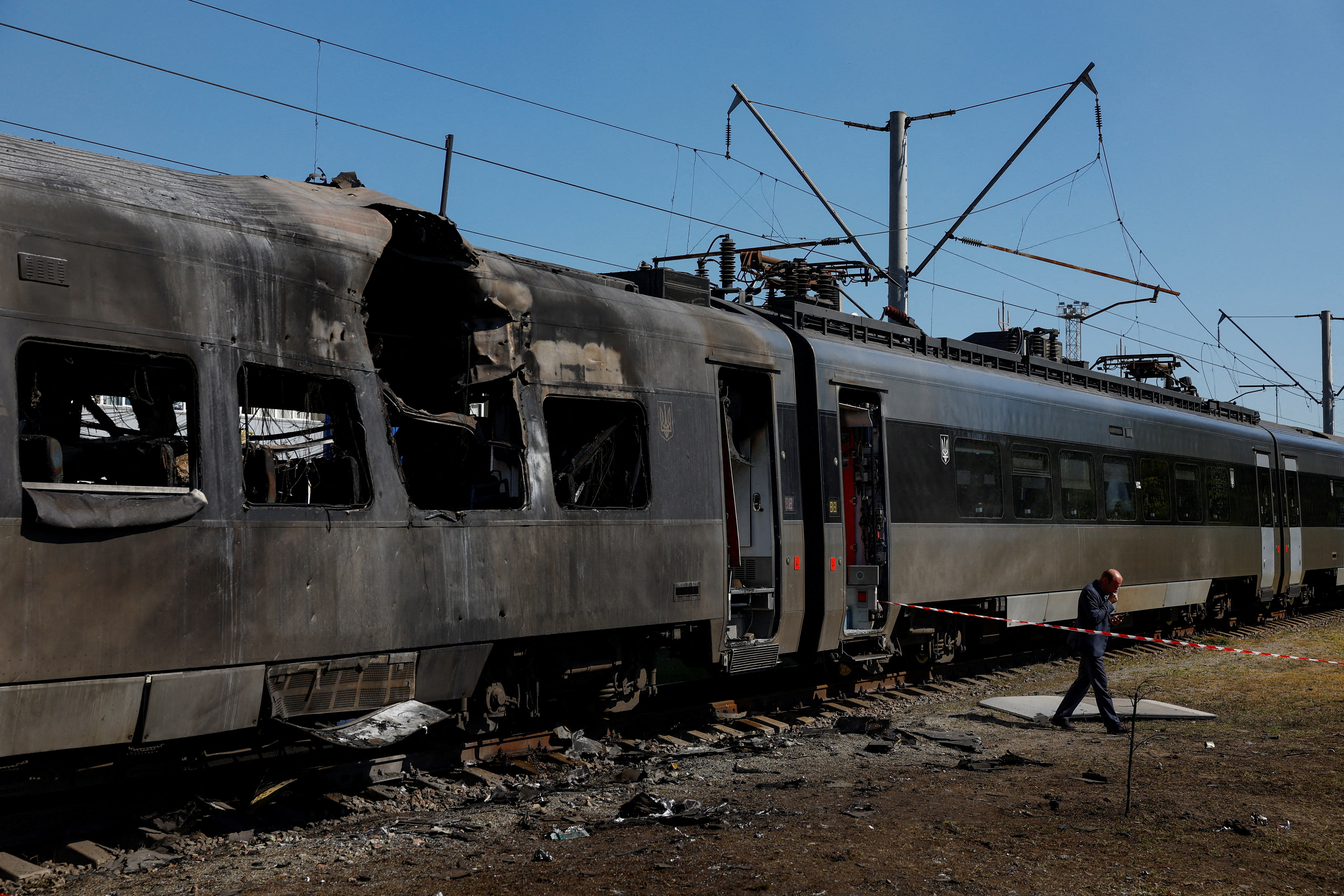 Aftermath of a Russian drone and missile attack in Kyiv