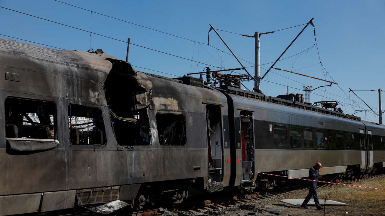 Aftermath of a Russian drone and missile attack in Kyiv