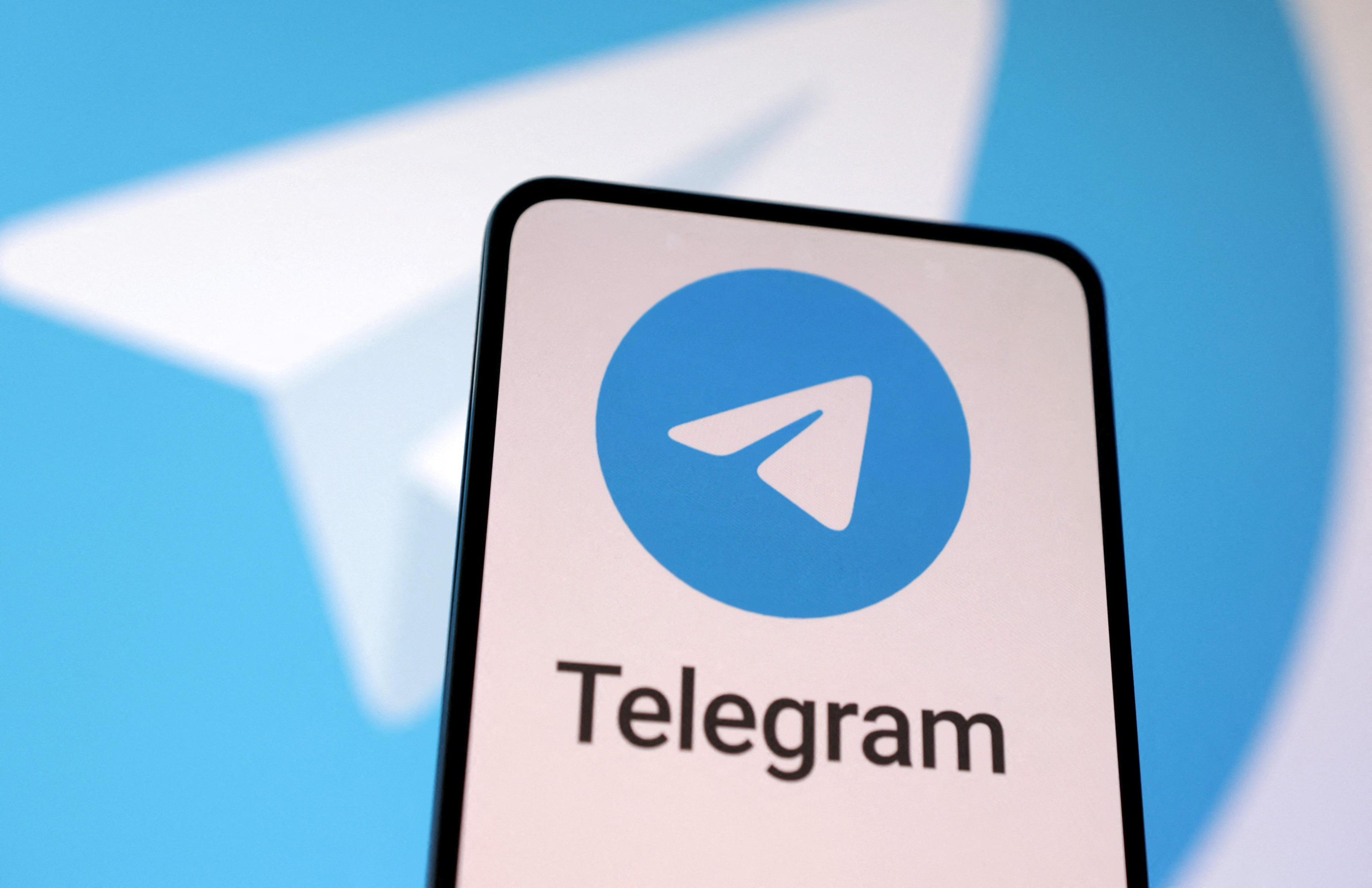 Illustration shows Telegram app logo