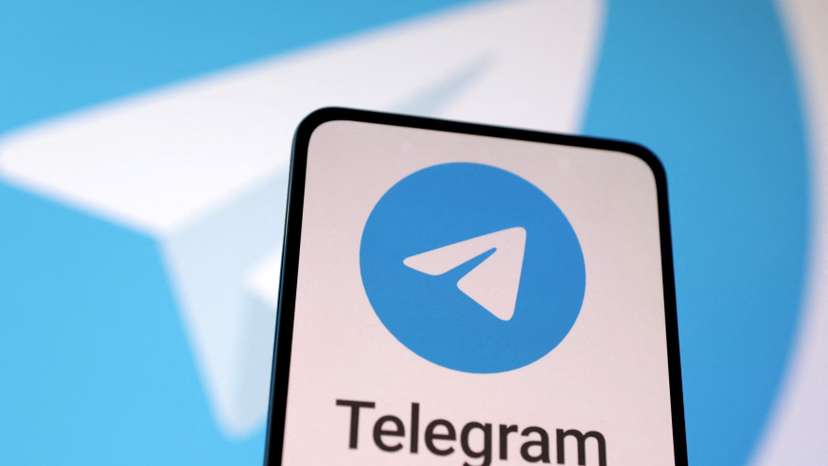 Illustration shows Telegram app logo