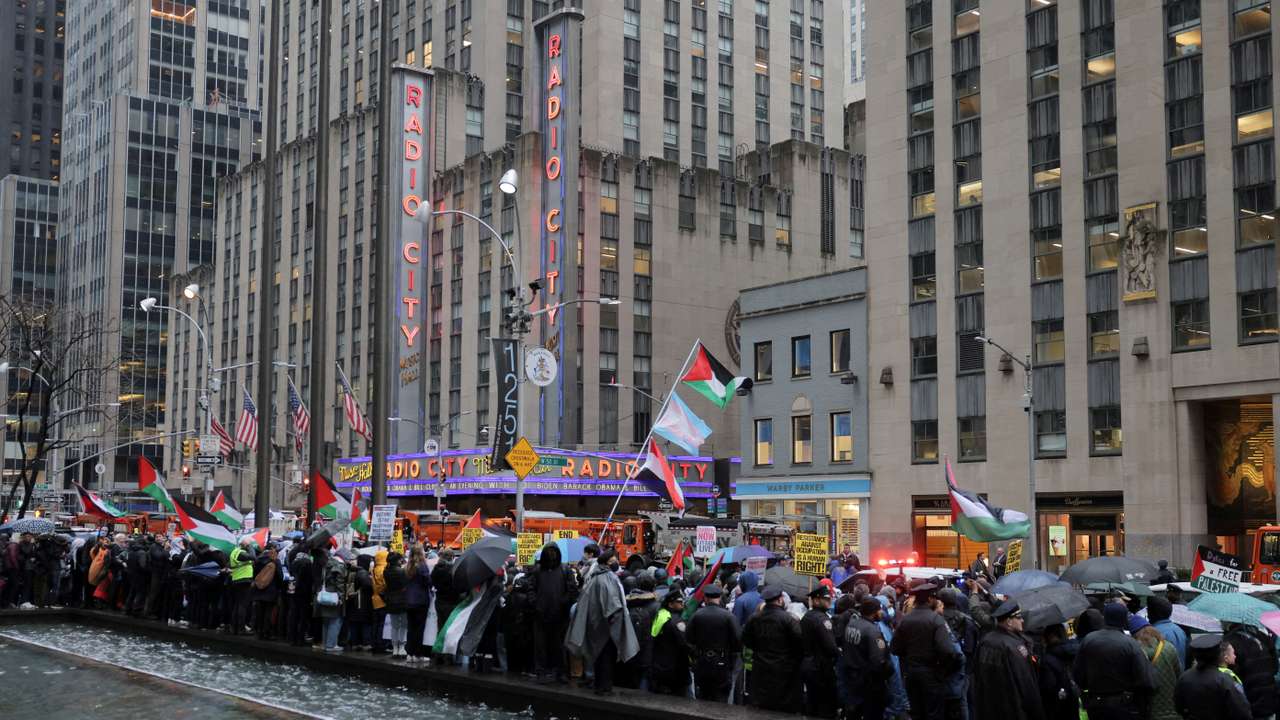 Demonstration in support of Palestinians, in New York City