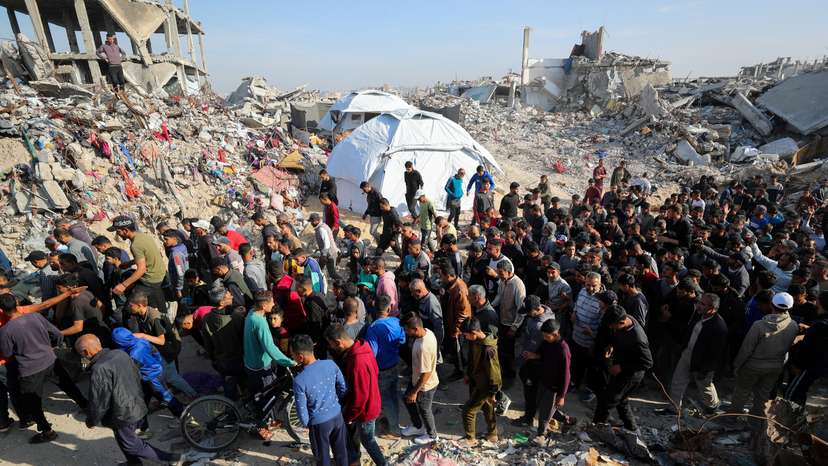 Palestinians protest to demand an end to war, chanting anti-Hamas slogans, in Beit Lahiya