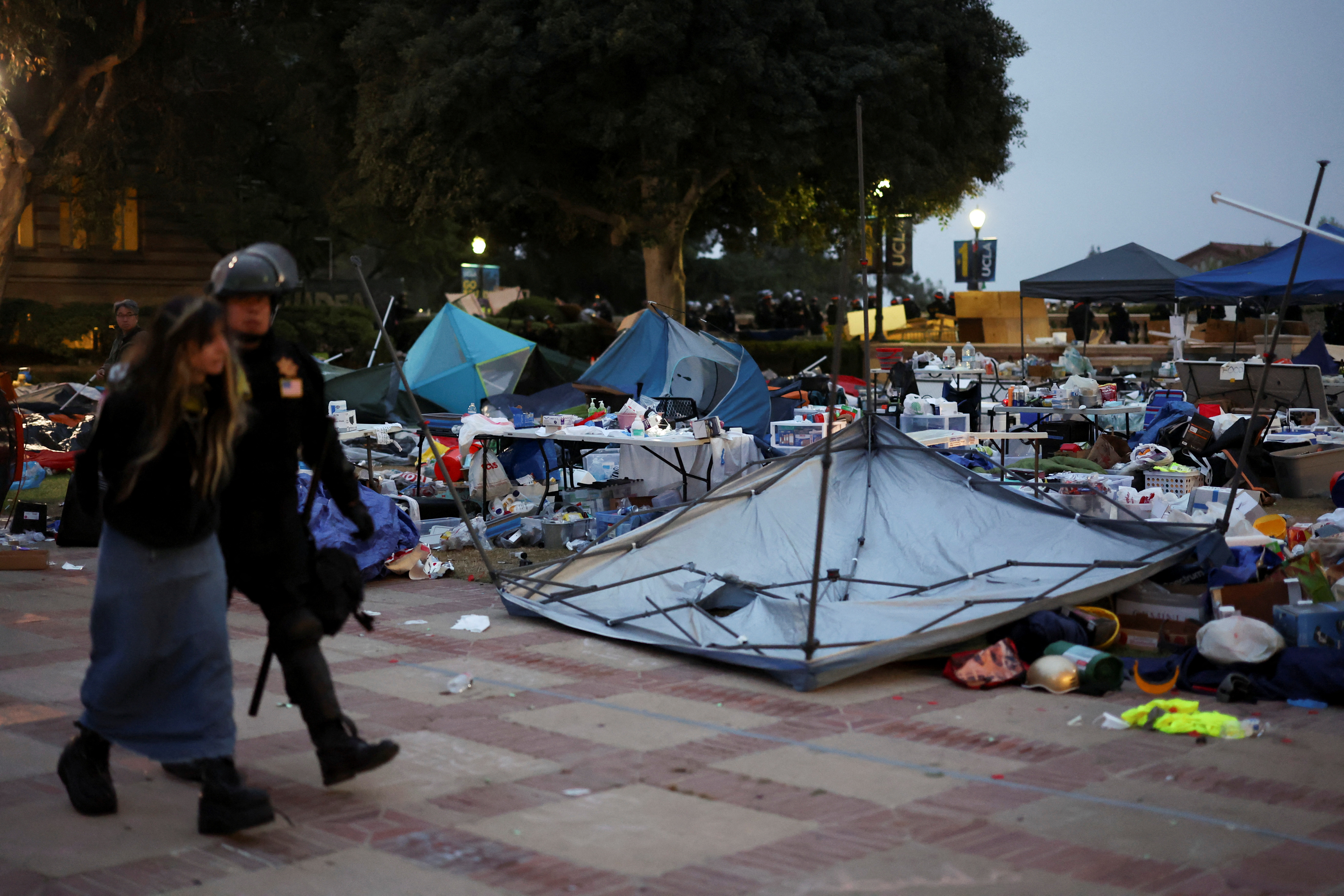 Protesters gather at the University of California Los Angeles