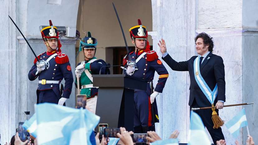 Argentina's President Milei commemorates the 214th anniversary of the May Revolution, in Cordoba