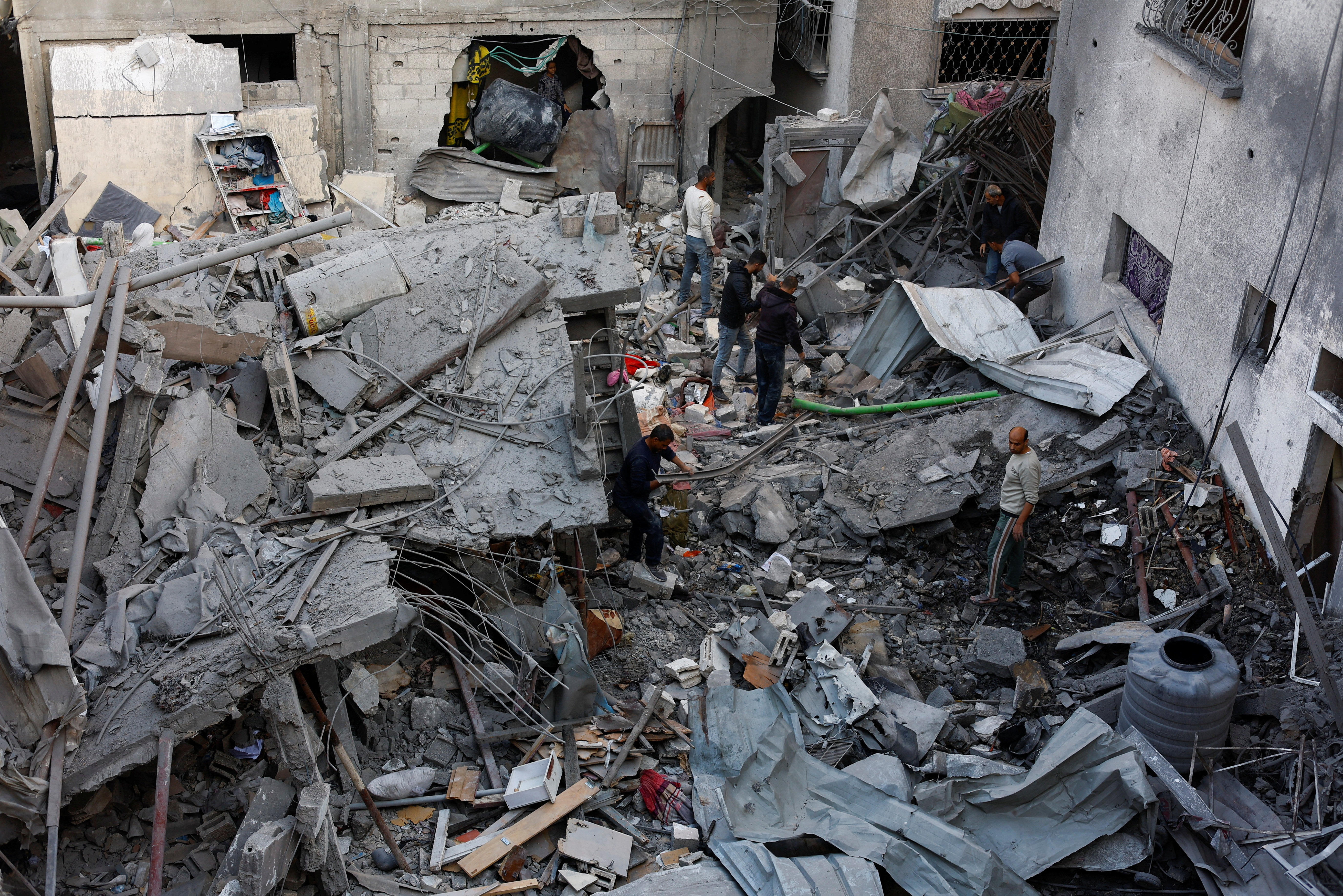Aftermath of Saturday's Israeli strike in the Central Gaza Strip