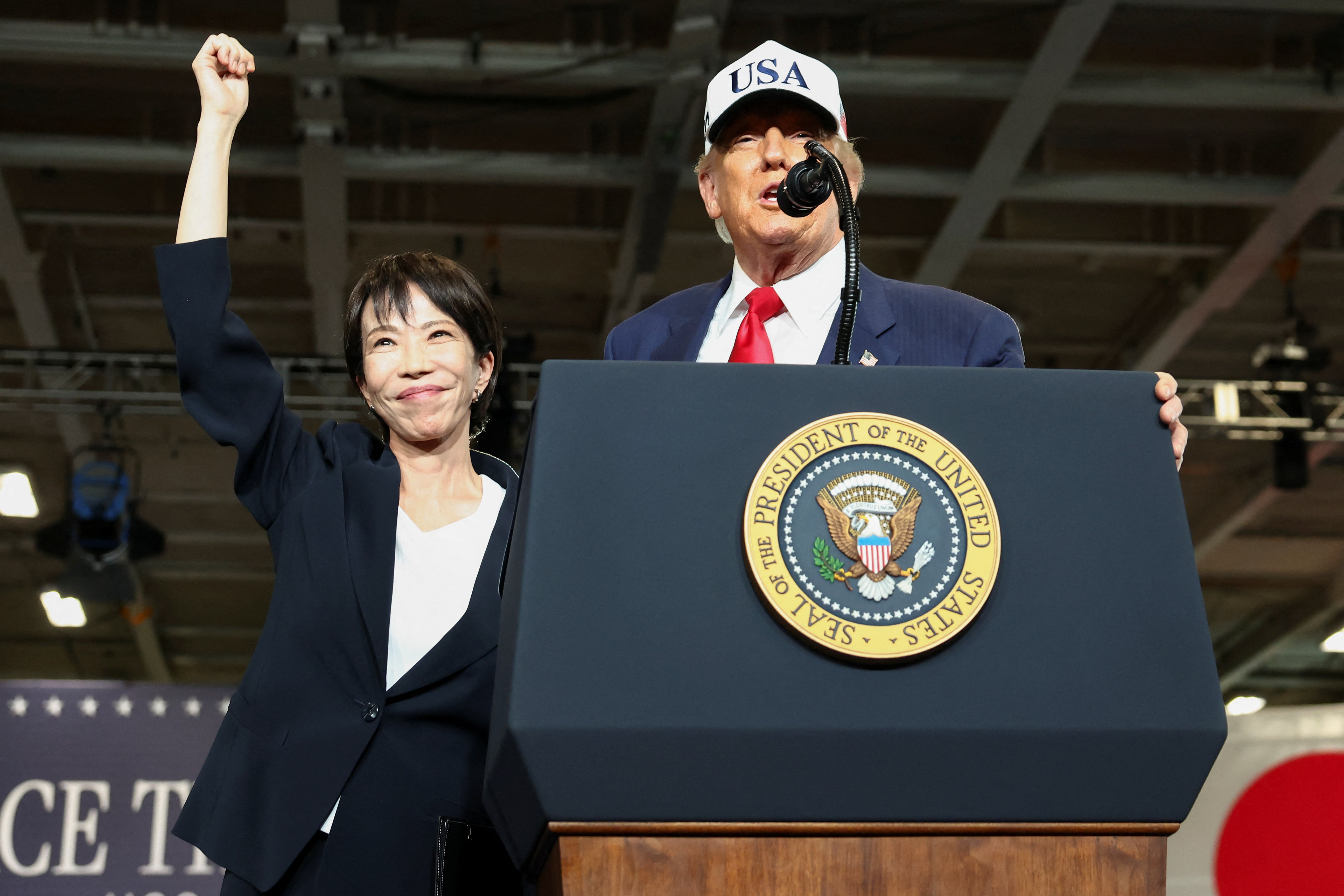 U.S. President Donald Trump visits the aircraft carrier USS George Washington at Commander, Fleet Activities Yokosuka Navy base in Yokosuka