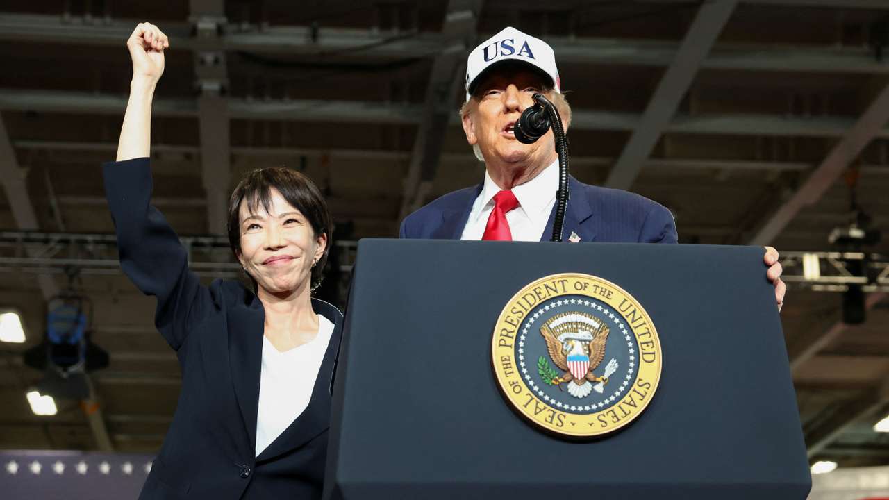 U.S. President Donald Trump visits the aircraft carrier USS George Washington at Commander, Fleet Activities Yokosuka Navy base in Yokosuka