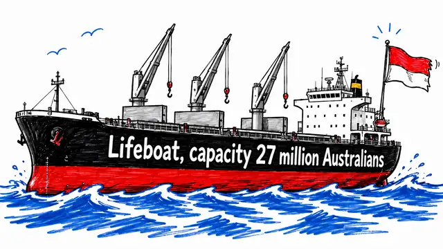 A fertiliser ship acts as a lifeboat for Australia