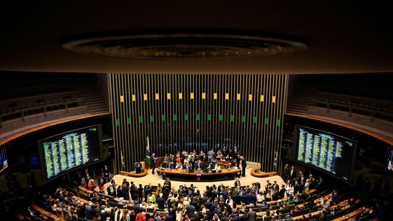 General view of the Chamber of Deputies during the session to elect the new president of the Chamber in Brasilia