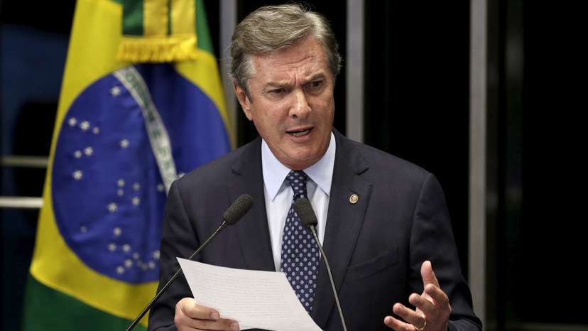 FILE PHOTO: Brazilian Senator Fernando Collor de Mello speaks during a session of the Brazilian Federal Senate in Brasilia