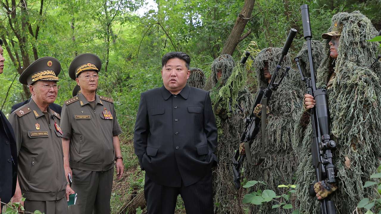 North Korean leader Kim Jong Un visits a special operation training base