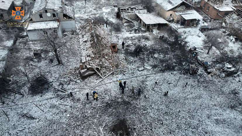 Aftermath of a Russian missile attack in Dnipropetrovsk region