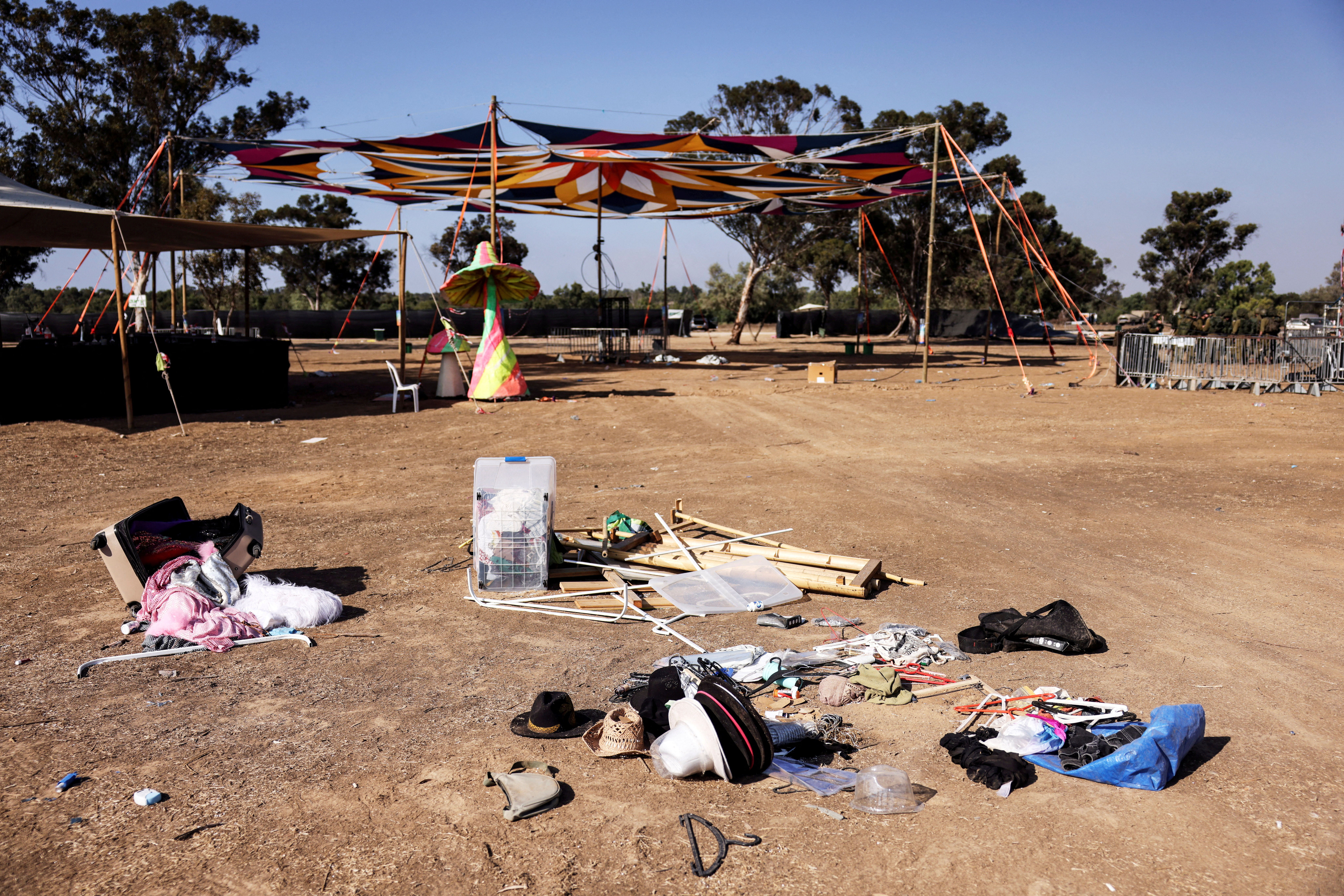 FILE PHOTO: Aftermath of an attack on the Nova Festival by Hamas gunmen from Gaza near Israel's border with the Gaza Strip, in southern Israel