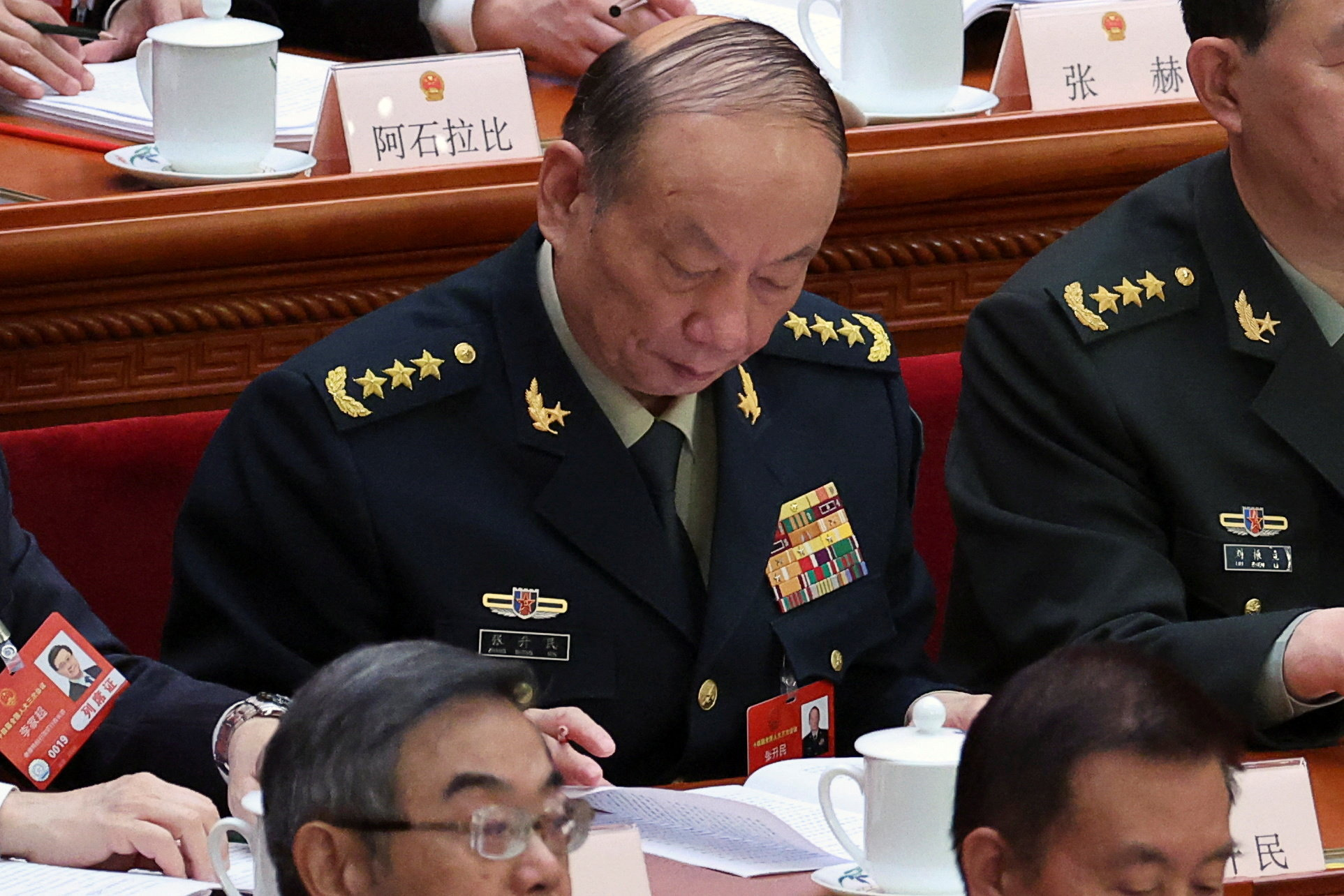 FILE PHOTO: Central Military Commission (CMC) member Zhang Shengmin in Beijing