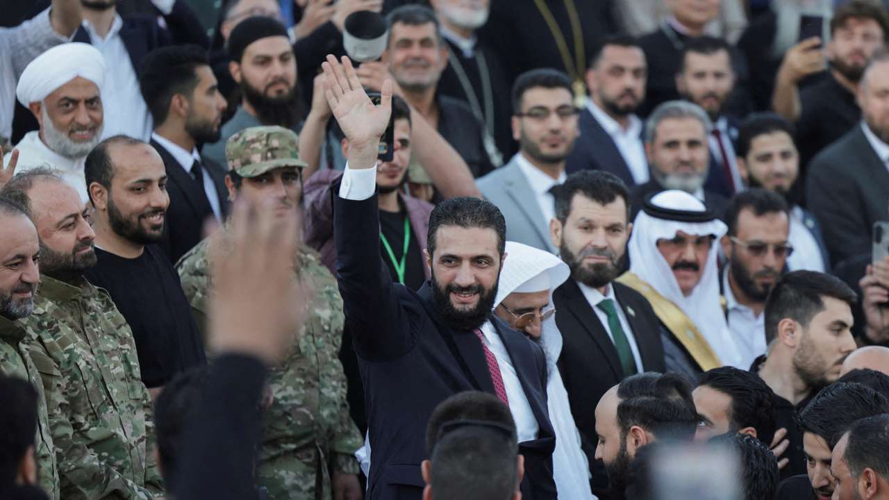 FILE PHOTO: Syria’s interim President Ahmed al-Sharaa attends the “Aleppo, Key to Victory” celebration in Aleppo