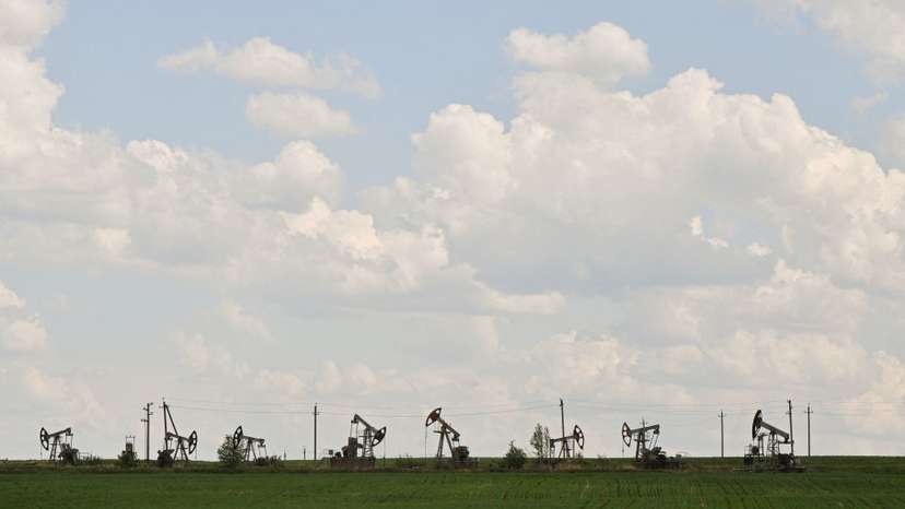 A view shows oil pump jacks outside Almetyevsk
