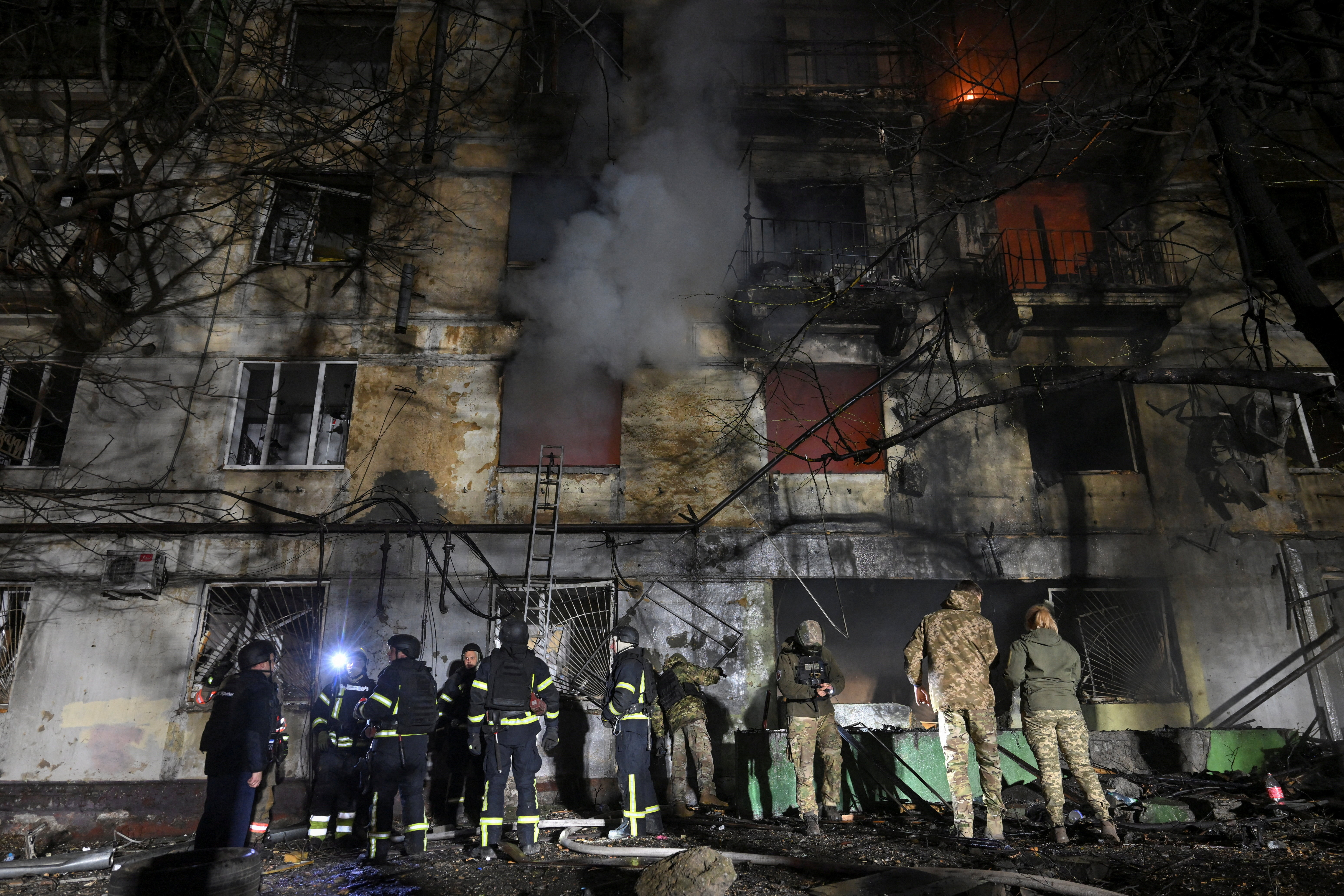 Aftermath of a Russian drone attack in Zaporizhzhia