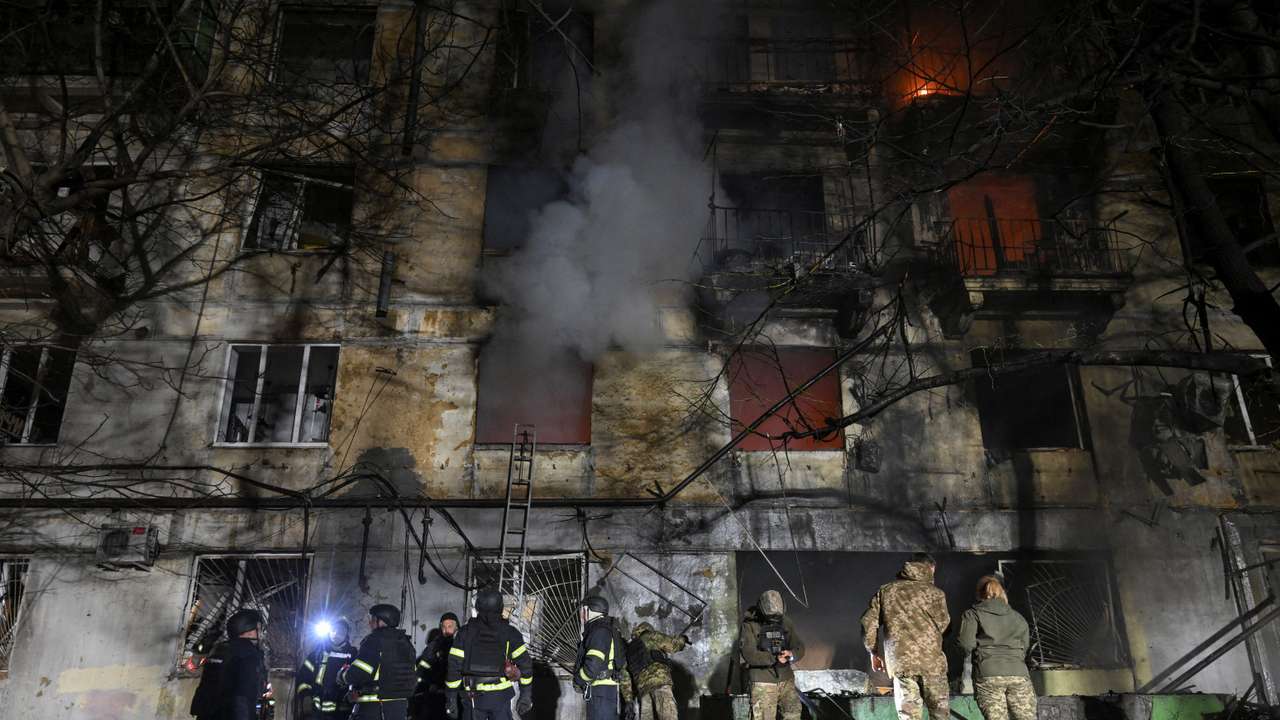 Aftermath of a Russian drone attack in Zaporizhzhia