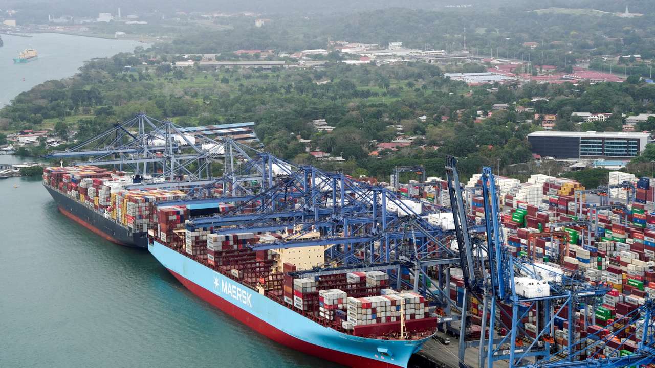 FILE PHOTO: Aerial view of the Panama Canal