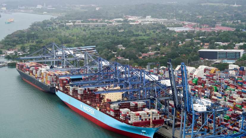 FILE PHOTO: Aerial view of the Panama Canal
