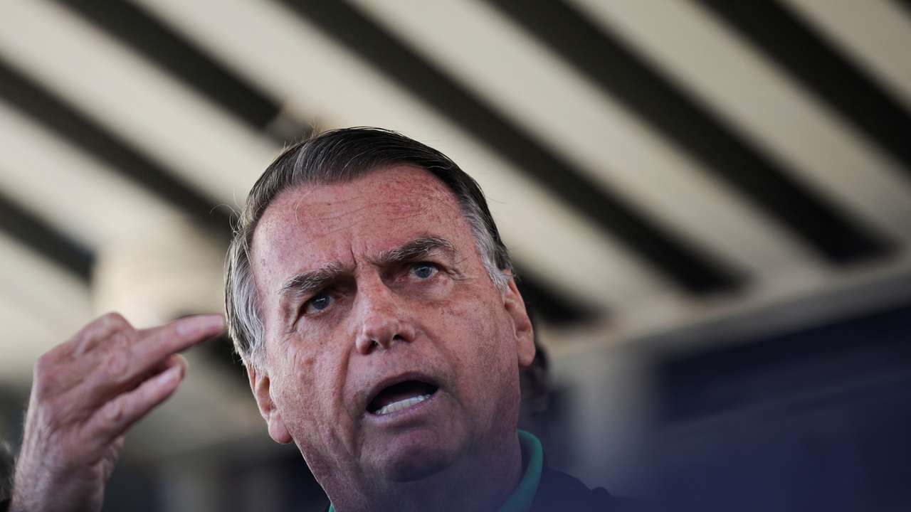 Former Brazilian President Jair Bolsonaro speaks in Brasilia