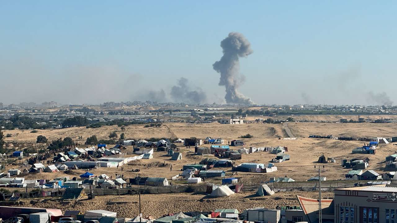 Smoke rises during Israeli ground operation in Gaza Strip